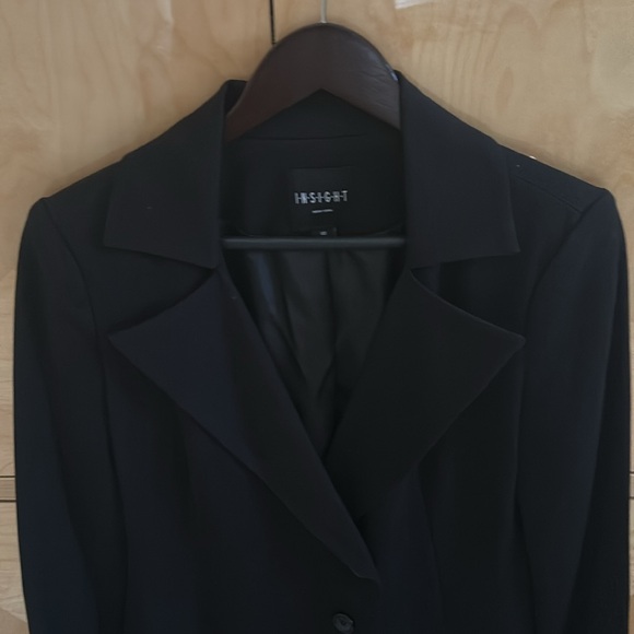 INSIGHT NEW YORK -double-breasted long Blazer Size:10 Color:Black - Picture 6 of 7
